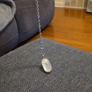 Kendra Scott Silver Mother-of-Pearl Pendant Necklace -